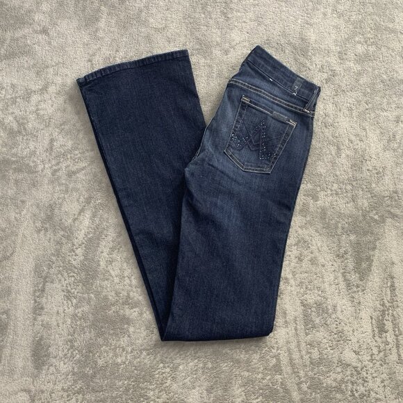 7 for all Mankind "A" Pocket Jeans Womens 26x33”Blue Denim Bootcut Low Rise Y2K - Picture 1 of 14